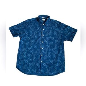 Cultuata Men’s button up relaxed casual shirt in dandelion like pattern XXL